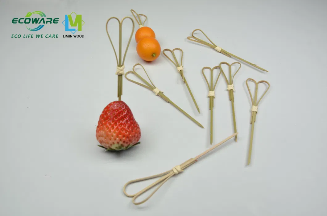 High Quality Disposable Party Colorful Bamboo Wood Food Pick Bamboo Stick Skewers