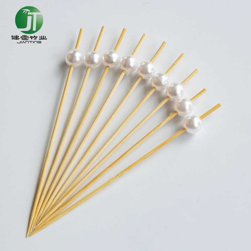 Bead Novelty Bamboo Fruit Pick up Decorative Cocktail Stick for Party Bar Use