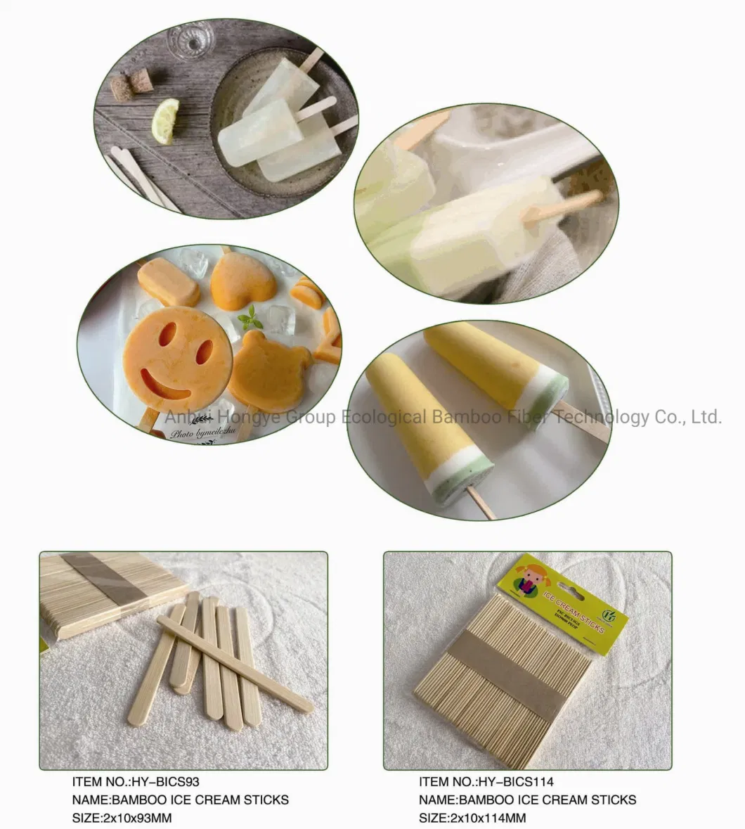 Popular Material Bamboo Ice Cream Sticks 113mm