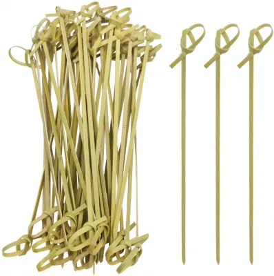 Knotted Skewer Natural Bamboo Color Low Price Small Package Bamboo Skewer Barbecue Bamboo Stick Made in China
