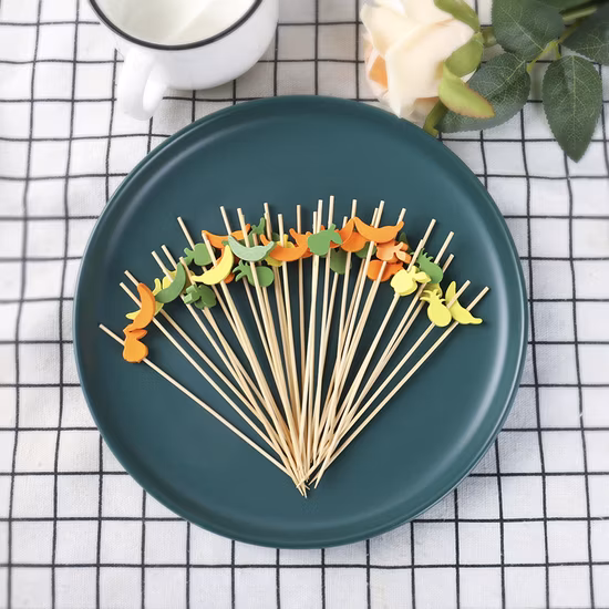 Hot Selling Fruit Skewers Bamboo Pole with Wooden Bead Picks