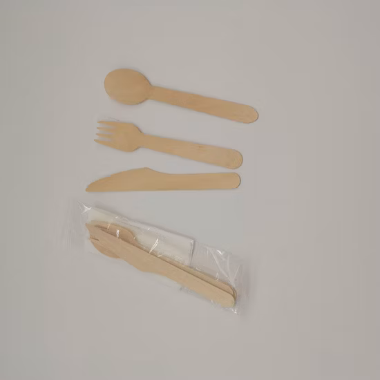 Birch Disposable Wooden Cutlery Spoons Knife Fork for Desserts